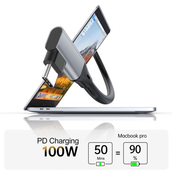 PD240W USB Type C Cable Right Angle USB C Data Charging Cable