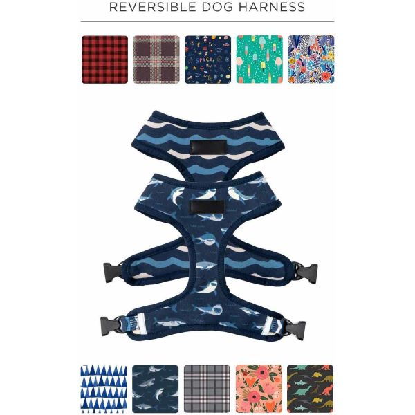 Polyester Material Pets Dog Harnesses Reversible Customized Color Comfortable Fabrics