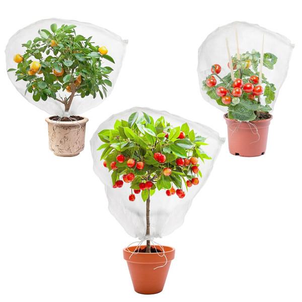 Insect Bird Netting Barrier Bags, Garden Bug Mesh Netting Plant Cover for Protect Plant Fruits Flower with Drawstring