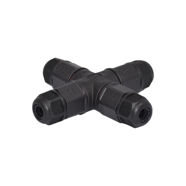 PVC Pa66 9mm Cable Waterproof Screw Connector 3 Pin Male IP68