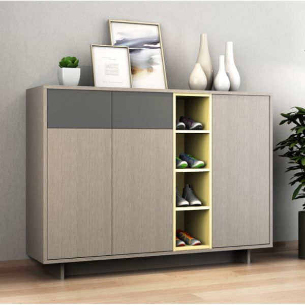 Plywood Slim Wooden Shoe Cabinet Rack Storage Modern Home Furniture 3 Tier