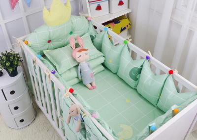 Green Elephant Unique Girl Baby Bedding Sets 100% Cotton Bed Reducer Size Adjustable