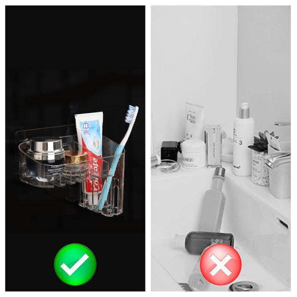 Установленный стеной прилипатель собственной личности Caddy зубной щетки Bathroom не установил никакое повреждение