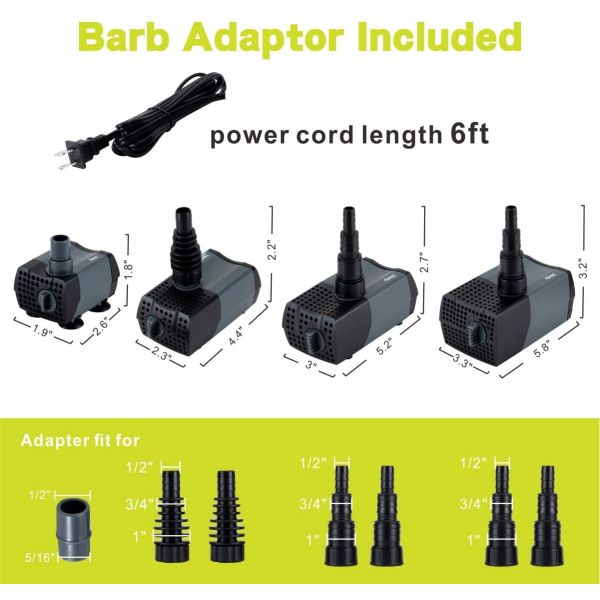 Hygger 80 GPH Adjustable Submersible Water Pump