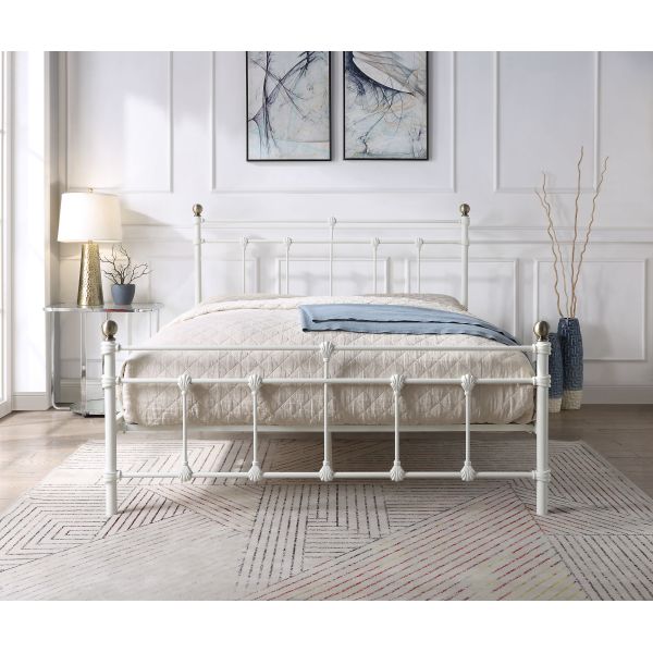 OEM Iron Steel Metal Double Bed Sturdy Frame Customizable Size Colour