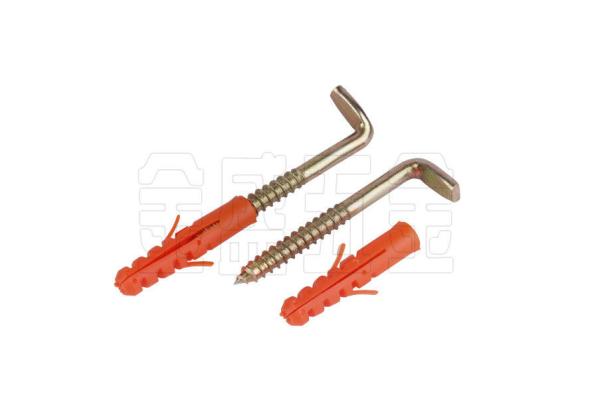 9×90mm Metal Screw Hooks With Plastic Anchor Wall Mounted Lightweight