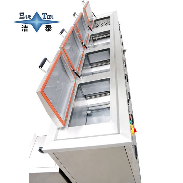 4-Tank All-In-One Industrial Ultrasonic Cleaner with Circulating Filtration and High-Pressure Spraying for Precision Metal Parts