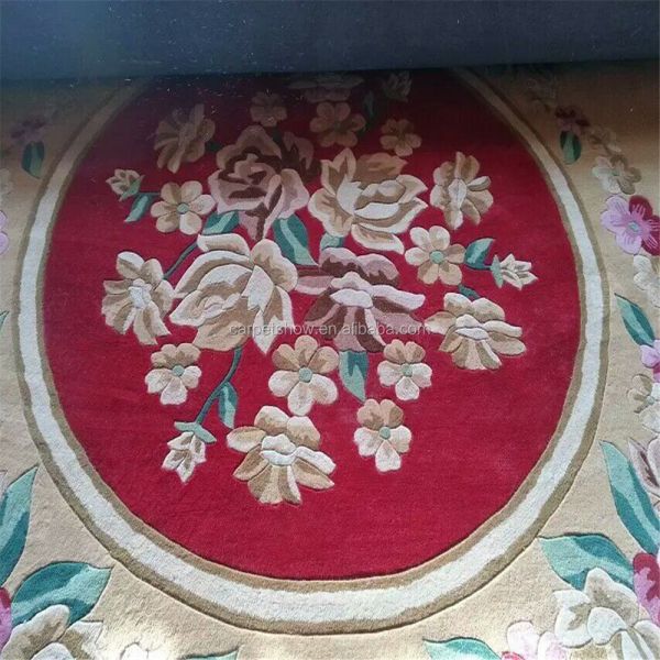 Acrylic Round Area Rug Hand Tufted Carpet with 12mm Pile Height and Excellent