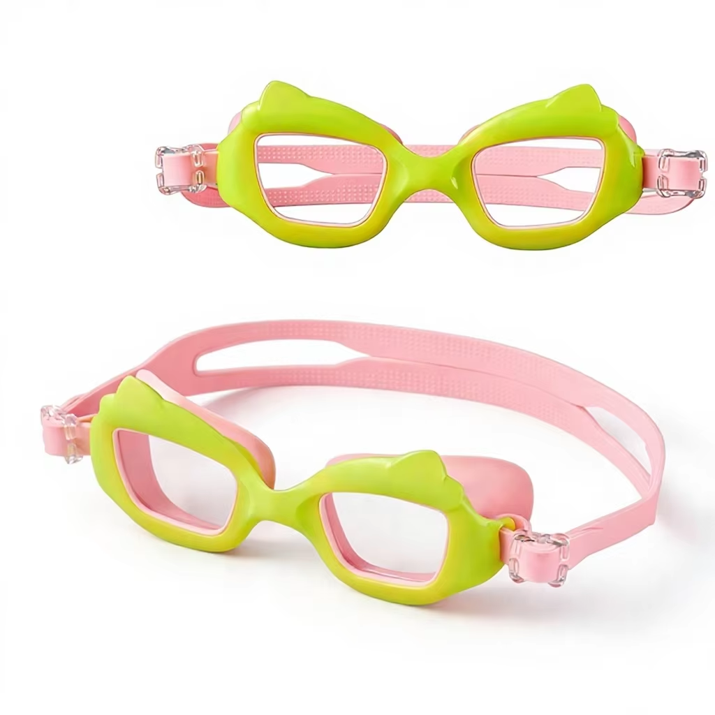 Wholesale Factory Customization Children's Cartoon Cat-Ear Swimming Goggles with