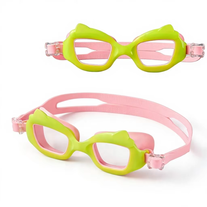 Children's Cartoon Cat-Ear Swim Goggles, Anti-Fog HD Lens Swimming Goggles with Clear Vision