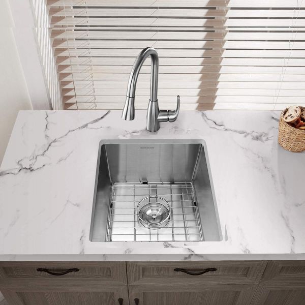 17'' X 19'' Undermount Stainless Steel Kitchen Sink Bar Or Prep Square Shape
