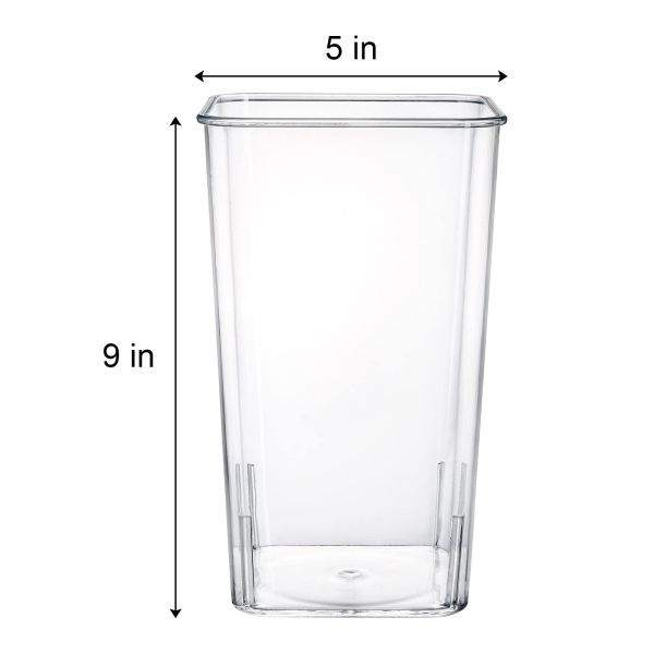 Cuadro 4 Pack Vaso de flores de acrílico claro, soporte de vasos de acrílico de diseño cuadrado.