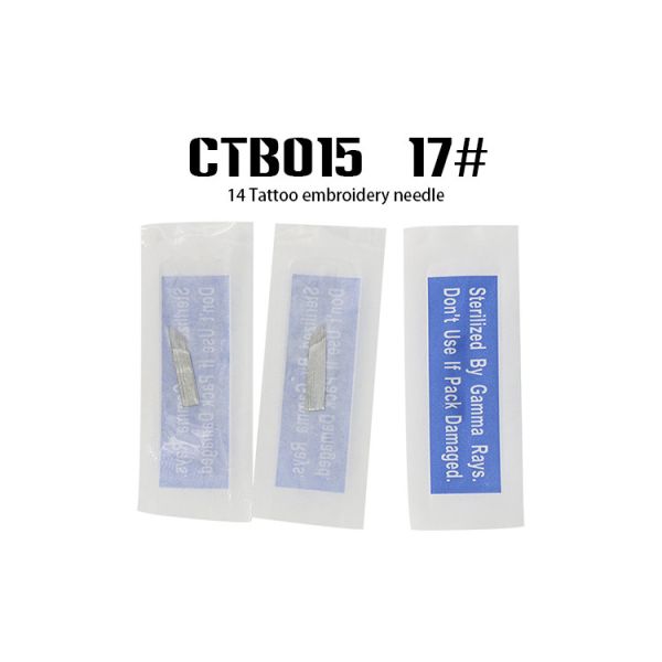 #14 17 White Curve Blade Microblading Needles Excellent Stability