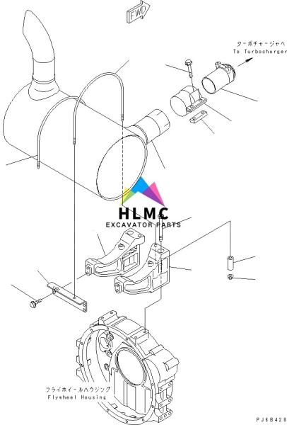 6738-11-5510 Excavator Silencer PC200-7 PC200LC-7 PC210-7 PC220-7 Muffler Exhaust