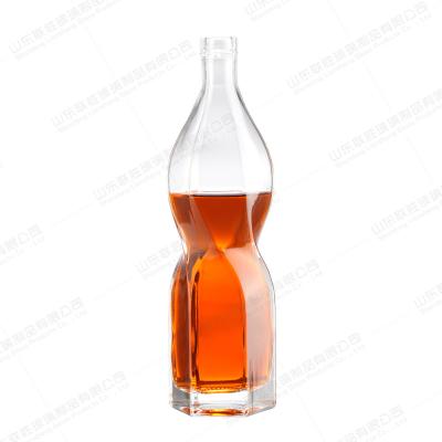 Garrafa de vinho de vidro de uísque vazio de 500 ml Design espiral exclusivo com rolha de borracha e rolha