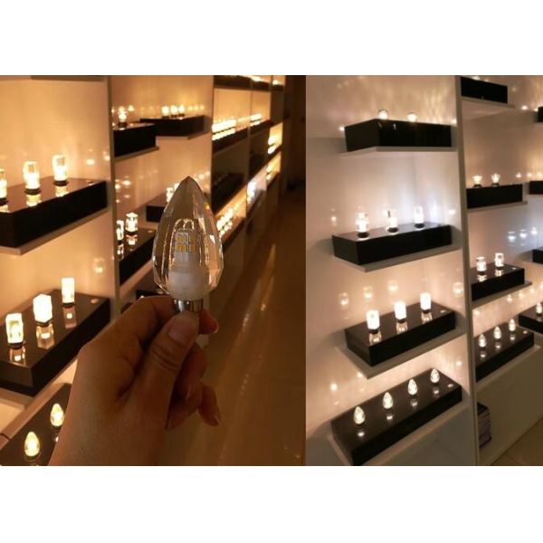 5w Crystal Led Candle Smd2835 Chip 330 Degree Beam Angle For Indoor Decoration