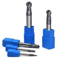 Molino de extremo del carburo del pedazo del router del CNC de la nariz de la bola de la flauta de la fresa 4 45HRC R3 R4 R5 R6