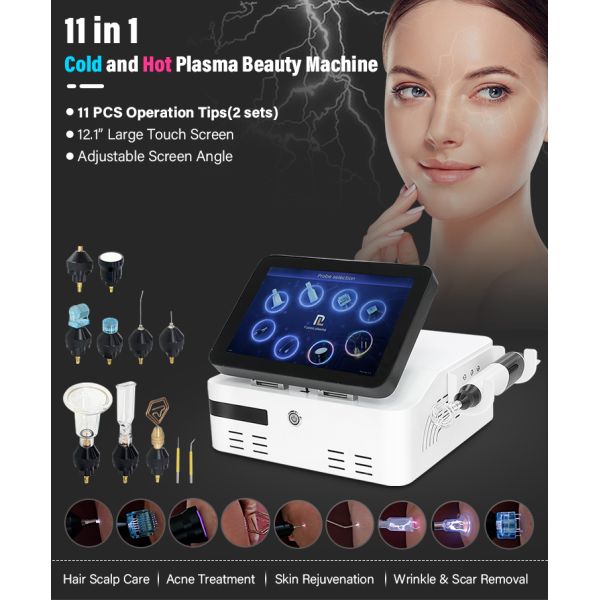 2025 Newest 11 in 1 Skin Lifting Hair Care Acne Treatment Hot & Cold Plasmasings Machine