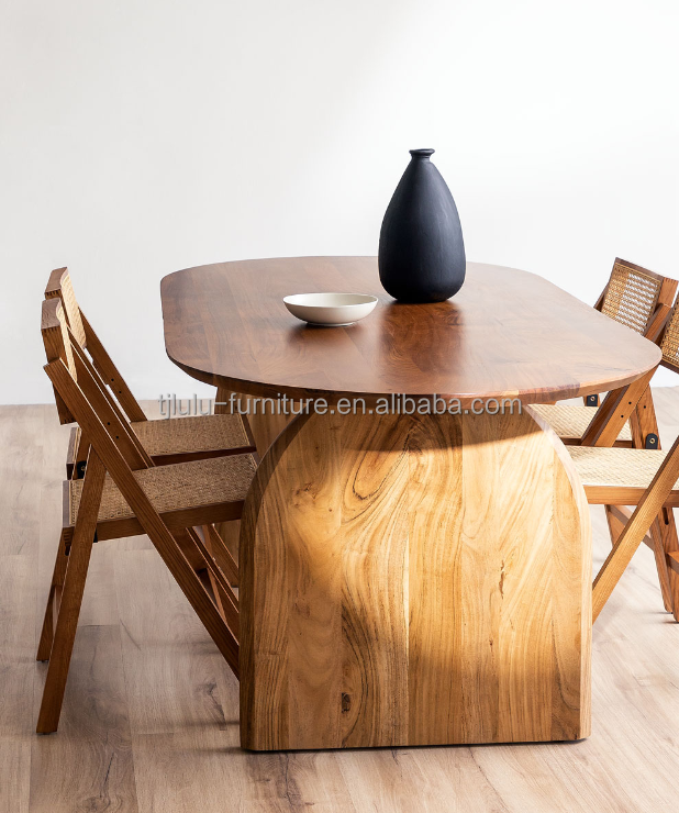 Restaurant Hotel Nordic Modern Natural Rattan Foldable Solid Wood Dining Chair for Dining Room Furniture