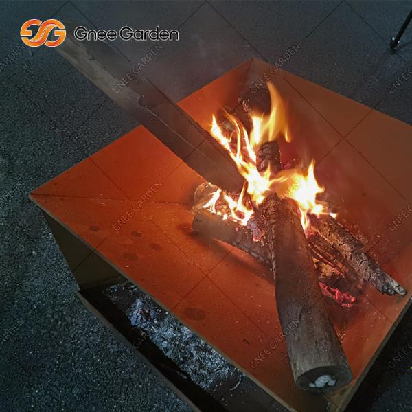 Wood Burning Corten Steel Metal Garden Fire Pit & BBQ