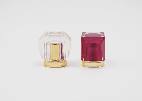 Crimpless  Square Luxury Transparent Aluminum Cosmetic Bottle Cologne Caps