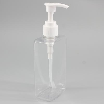 a bomba plástica lisa do champô do quadrado 220ml engarrafa para o Sanitizer da mão