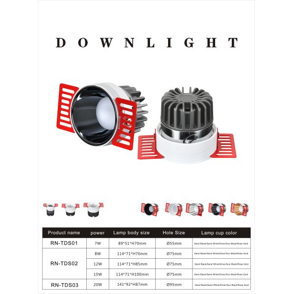 Round Led Downlights For Kitchen Ceiling 85-265V Recessed 7W Power