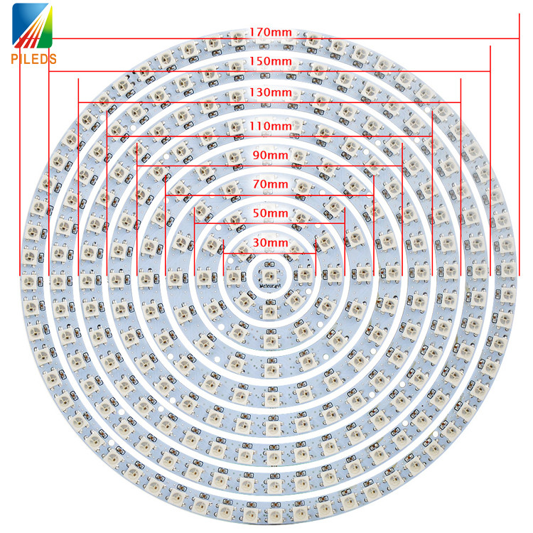 Настраиваемый RGB Circle Pixel Light WS2812 SK6812 Адресованный черно-белый ПКБ-карта DIY 5050 5V WS2812B Angel Ring