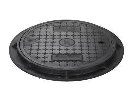 Round Black Manhole Cover , 600mm D400 Ductile Iron Cast Manhole Cover