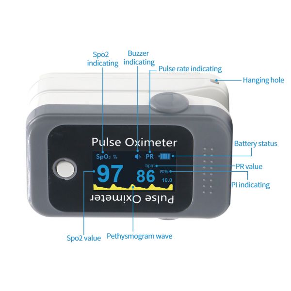 Fingertip Type Blood Oxygen Saturation Monitor OLED Display Quickly Test