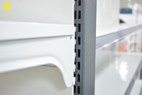 0.6mm Thickness Punched Supermarket Gondola Shelving , Steel Gondola Shelving System