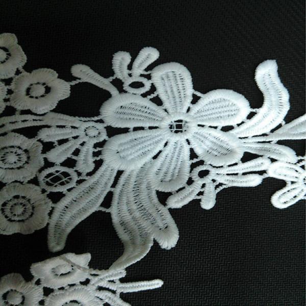 White Water Soluble Embroidery Applique   for Wedding Bridal Dress