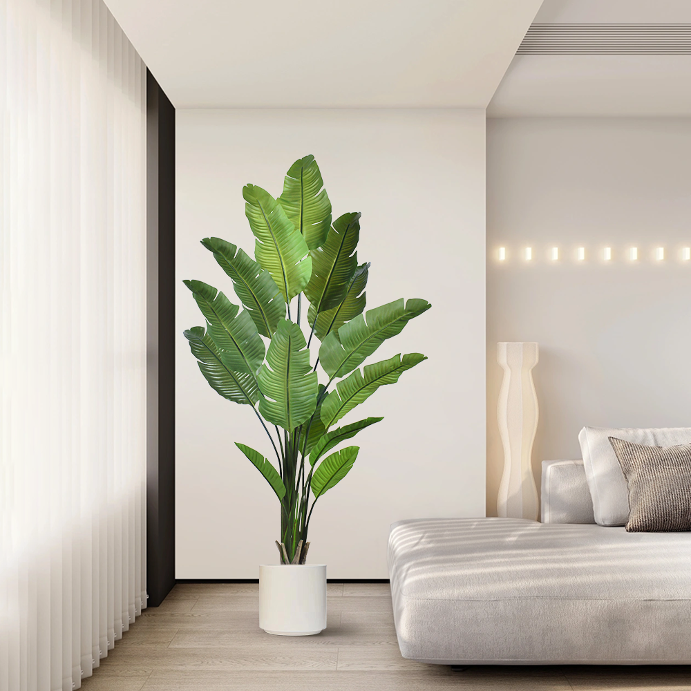 Haihong New Arrival Indoor Artificial Plants Realistic Bird Of Paradise Artificial Plant Tropical Palm Decoration Salon For Home