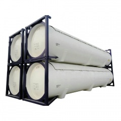 Chemical 20ft Tank Container For High Corrosive Hydrochloric Acid , Sodium Hypochlorite