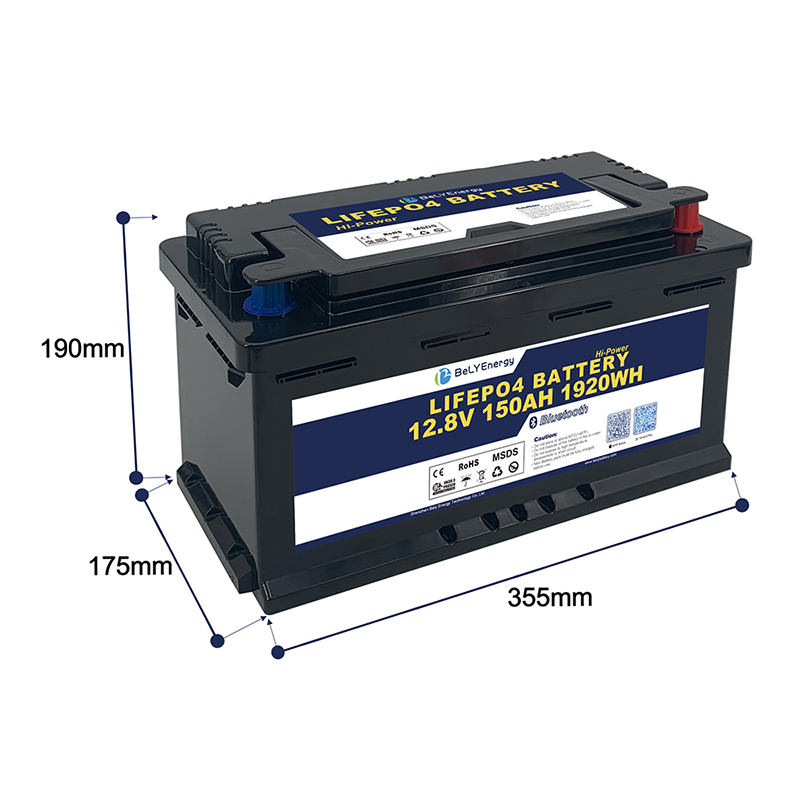 ранг 12V 150AH Bely батарея Bluetooth Bms умная для яхты скутера
