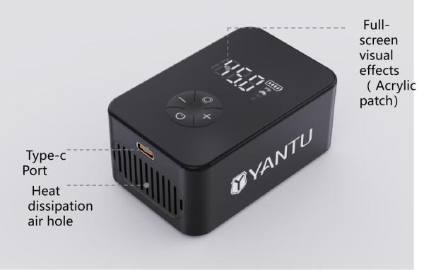 Valve Adapter YANTU K2 120psi Cordless Tire Inflator Digital Mini Electric Air Pump