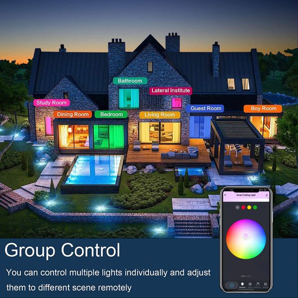 24w Tuya Smart Ceiling Light Colorful Rgb Remote Control Led Modern Music