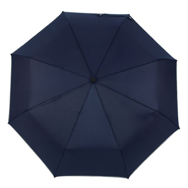 Adults 3 Fold LED Flashlight Handle Umbrella with Reflective Strip and Windproof Cover
