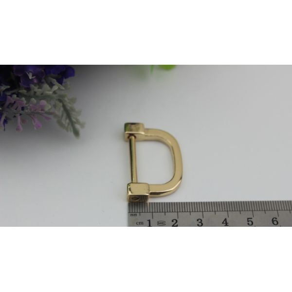 Customized light gold metal d ring,25mm d ring buckles for bag