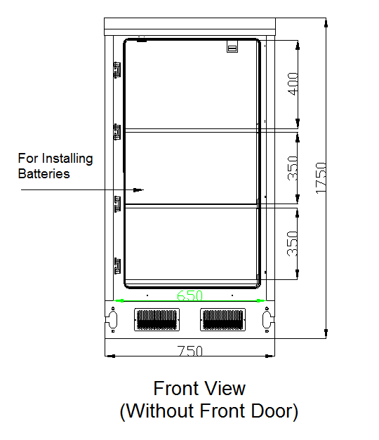 Heat Insulation PEF Battery Storage Cabinet Outdoor Rack Enclosure 3 Shelves Cooling