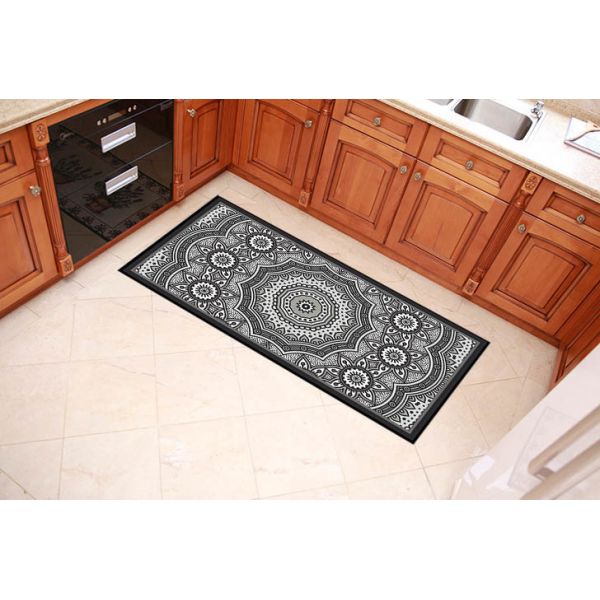 Black And Grey Decorative Door Mats 40x60cm 40x80cm Sizes For Home Entrance