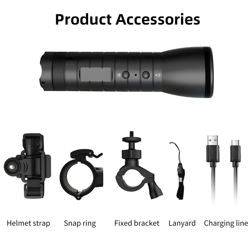 Helmet Recorder Cameras, Outdoor Waterproof Flashlight Recorder, Motorcycle Bike Riding 1080P HD Video Sports Camera for Camping
