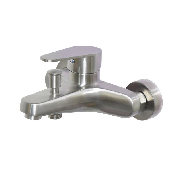 Commercial stainless stee brush finished wall-mounted hotel bathroom bathroom shower sets wash basin faucet set
