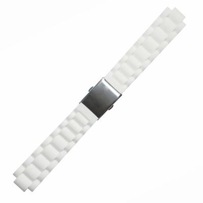 Two Pieces 20x12mm Silicone Rubber Watch Straps Bands With Folding Clasp