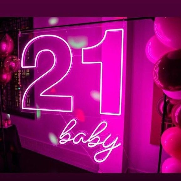 Neon Stars Signs 21 21st Birthday Neon Sign Selfie Happy Birthday Neon Sign Custom Led Words