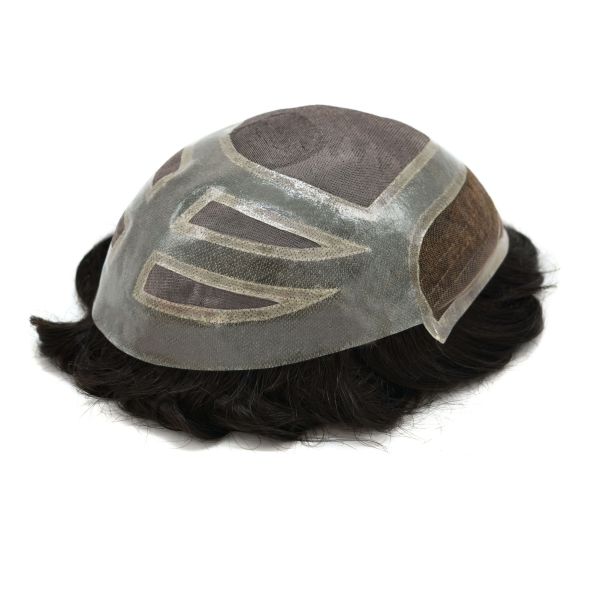 Human Hair Toupee for Men Remy Hair Grade and Full Cuticle
