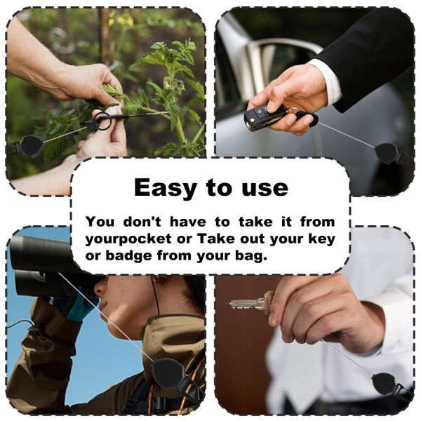 Deyi Badge Reel Heavy Duty Badge Holder Retractable Gear Retractable Cord Black Metal Color