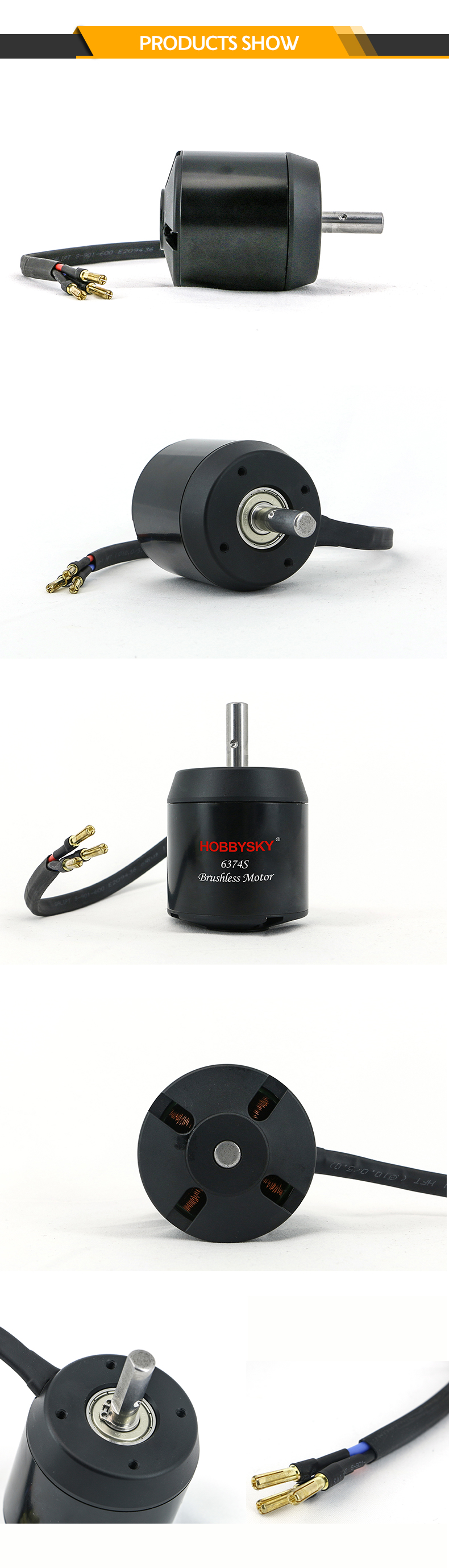 Factory&Customizable &Balanced Brushless 6374 Motor W/Hall Sensor for Electric Scooter E-Bike Surfboard Skateboard Longboard CNC