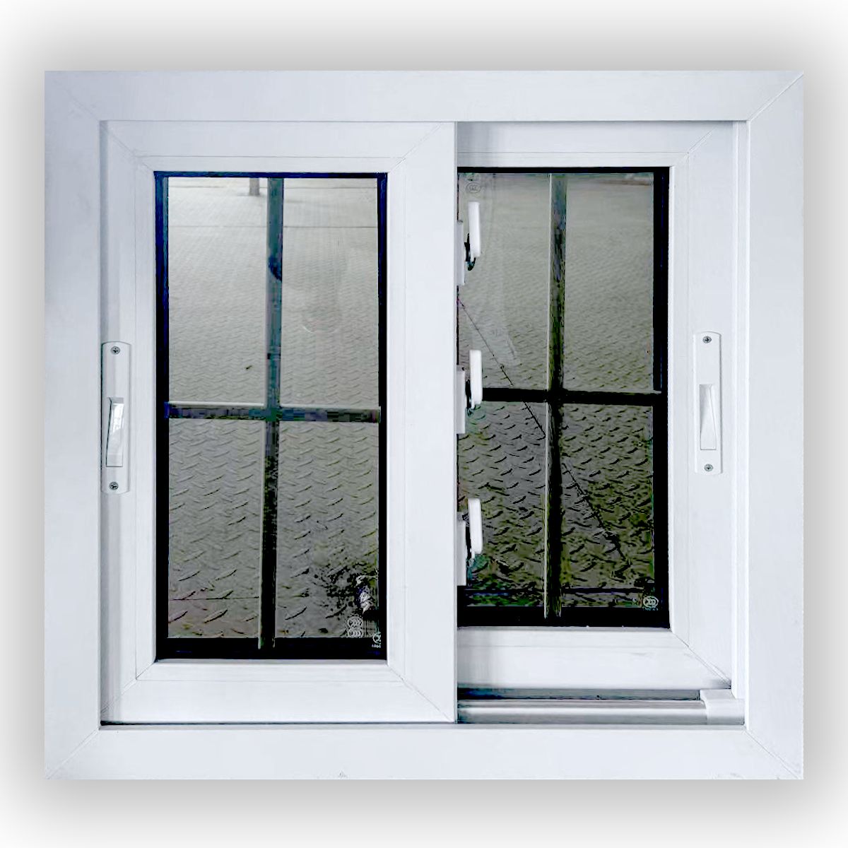 Pvc Plastic Sliding Windows Commercial Single Double Glass Slide Windows With Net