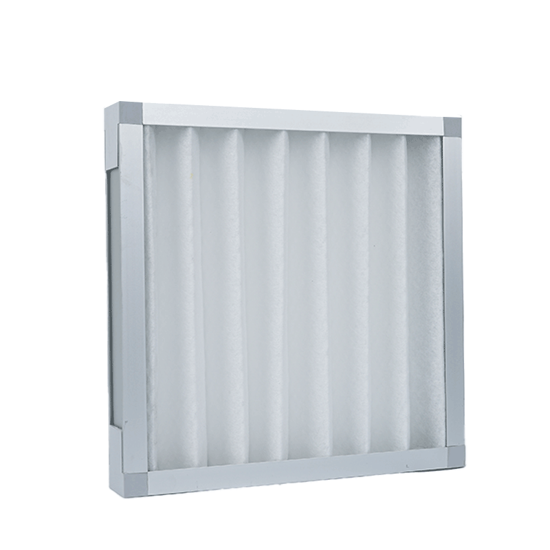 Industrial Multilayer HEPA V Bank Air Filter Screen Metal Frame Custom
